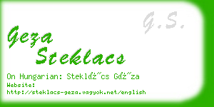 geza steklacs business card